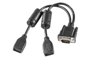 USB Y Cable D15 Male To Two USB Type A Plug Host 10in For Vm3
