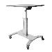 SIT STAND MOBILE WORKSTATION - ROLLING DESK - ONE-TOUCH HEIGHT