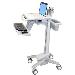 Styleview Emr Laptop Cart Non-powered (white Grey And Polished Aluminum)
