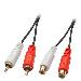 Audio Cable Premium - 2 X Phono/rca Male To 2 X Phono/rca Female - 2m - Black