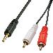 Audio Cable Premium - 2 X Phono/rca Male To 3.5mm Jack Male - 1m - Black